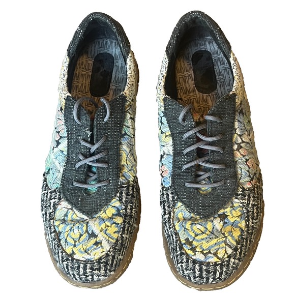 Born Shoes - Born Taza Floral Tapestry Tweed Lace Up Sneakers Womens‎ 8.5 EU 40